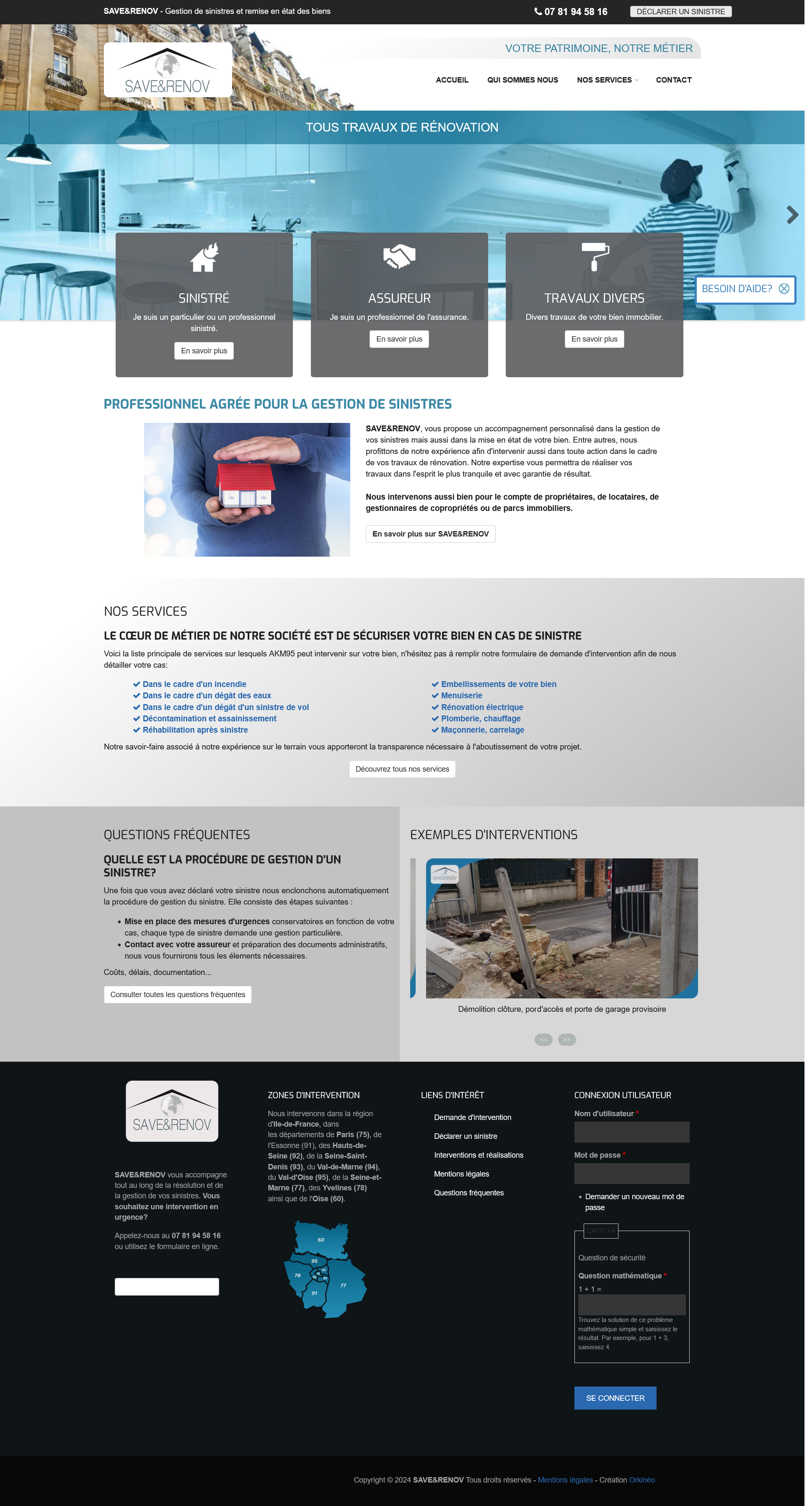 Site web Save & Renov 